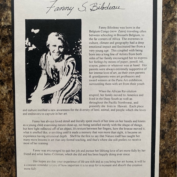 Fanny Bilodeau “Natural Abundance” Tropical Art Print Signed and Numbered - Picture 4 of 4